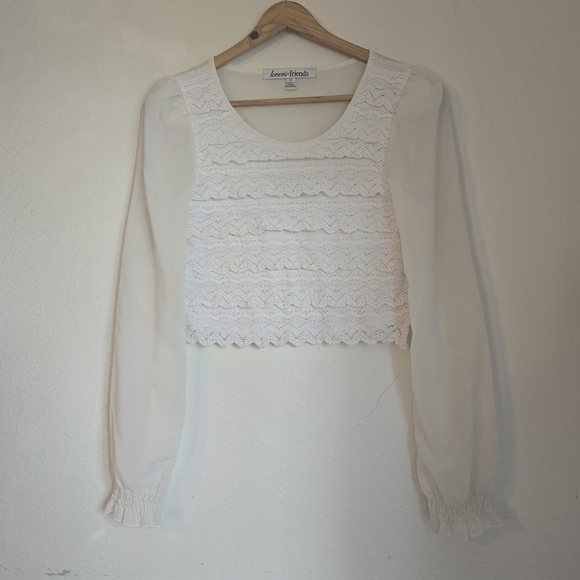 Lovers + Friends Tops - Lovers + Friends White Lace Blouse